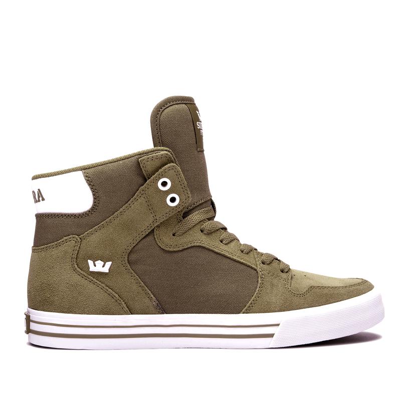 Buty Supra VAIDER - Sneakersy Wysokie Damskie - Oliwkowe (GAPZ-08465)